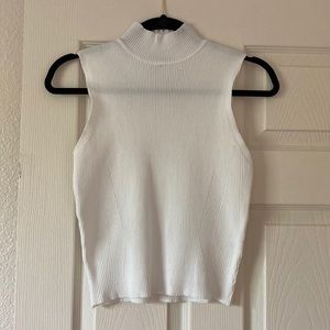 White turtle neck top